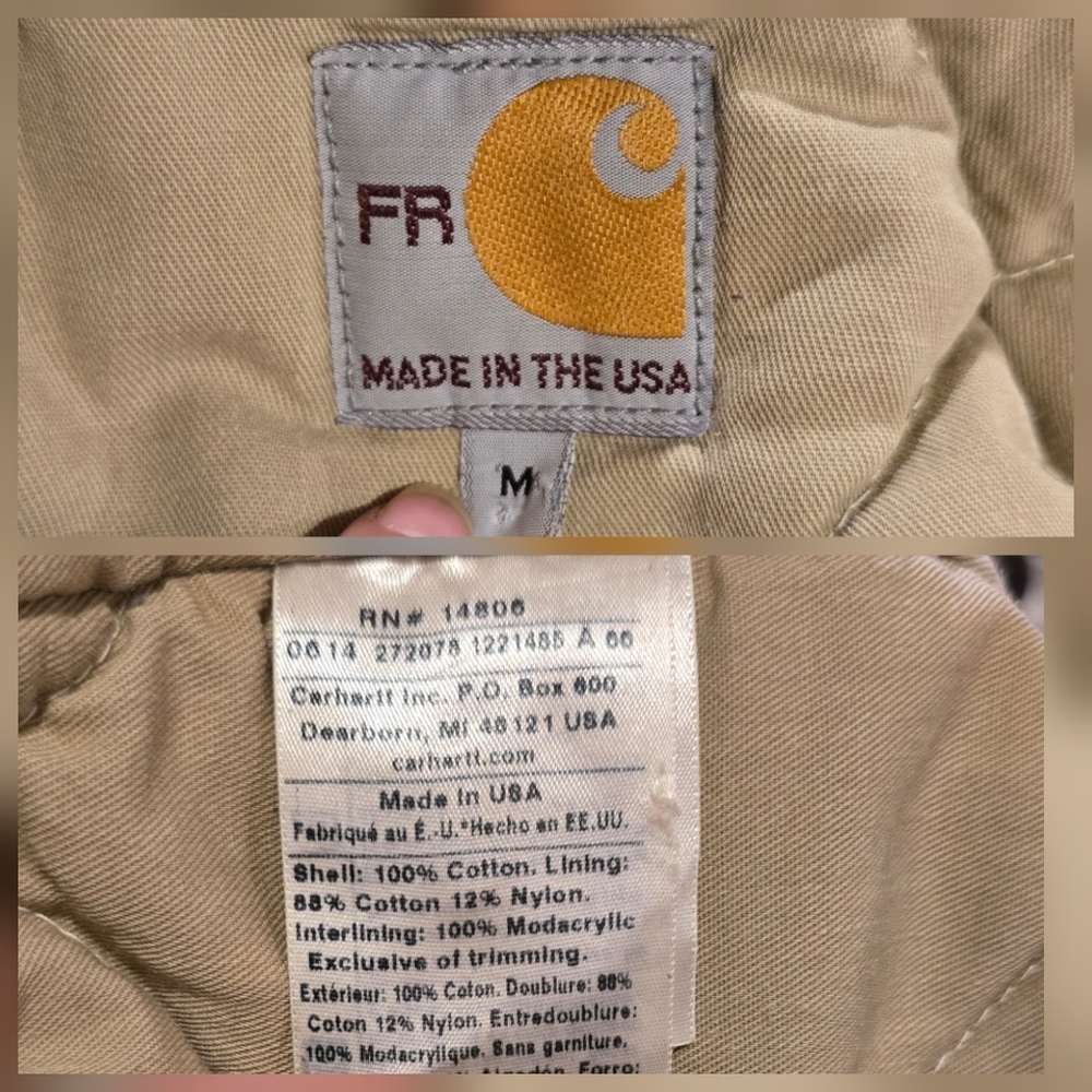 Carhartt FR Distressed Thrashed Quilted Jacket Sz.M Streetwear Work-worn - Picture 12 of 16